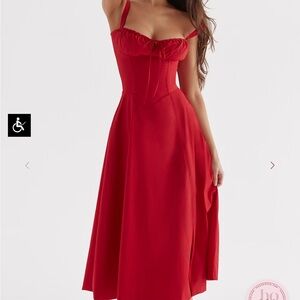 Carmen red rose bustier dress
